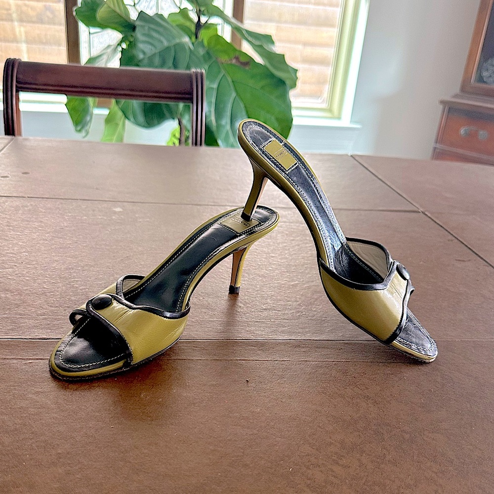 COACH SANDALS. SIZE 6.5B. 3 inch heel. All leather.